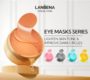 Lanbena Vitamin C Hydra-Gel Eye Mask Whitening Patches 60 Pcs Anti Aging Wrinkles Remove Dark Circle Care