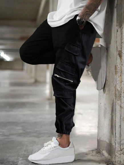 Manfinity Homme Men's Zipper Pocket Cargo Pants
