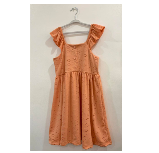 Sonya Kids Fashion Ruffle Top Dress Plain Gingham C11