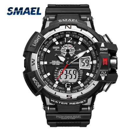 Original Luxury Fashion Luminous Men Waterproof Sports Men's Watch SILVER