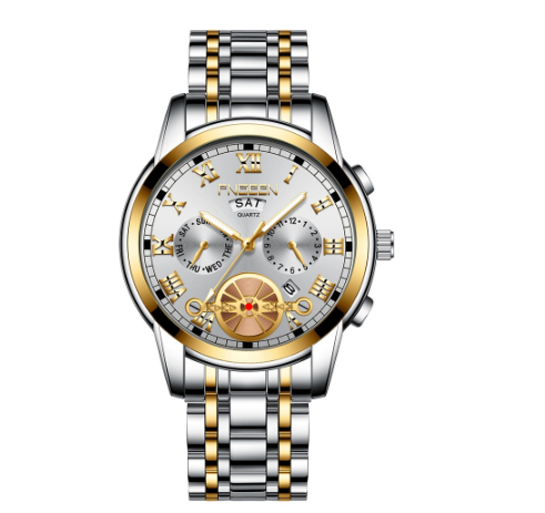 Binbond Original Luxury Watch Men Trendy Fashion Black Watch Men Stainless Steel Fashion Watch M04