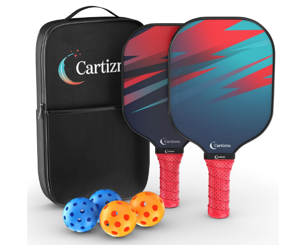 Pickleball Paddles, USAPA Standard Fiberglass Surface Pickleball Set with 2 Pickleball Rackets,4 Pickleball Balls,1 Portable Carry Bag, Pickle Ball Paddle Set ​for Men & Women