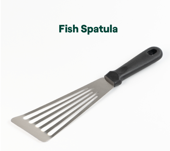 Famco Stainless Steel Fish Spatula, Heat-Resistant Handle, Perfect for Grilling and Flipping Fish