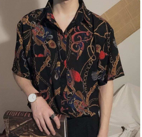 Summer Short Sleeve Hawaiian Polo Shirt For Men And Women Vintage Fashion Floral Design Blouse Japanese Style Casual Tops Beach Attire Seaside Resort Clothing Lapel Couple Wear