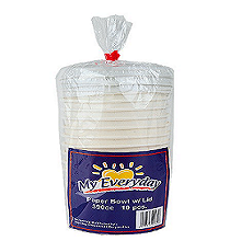 My Everyday Paper Bowl with Lid 390cc 10's