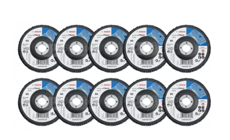 Bosch Alox Flap Disc - 100mm Standard for Metal P60 - (Set of 10) - Tools/Accessories