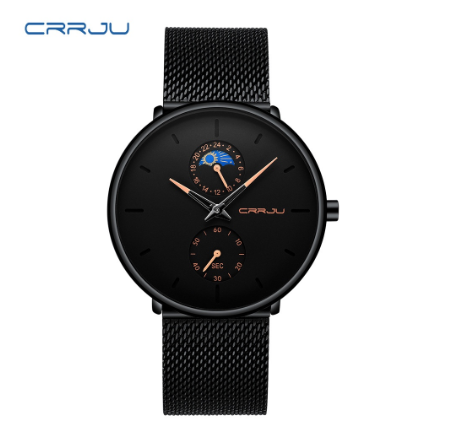 CRRJU Men's Watch Stainless Steel Casual Business Sports Quartz Waterproof 2162 XM No Box M09