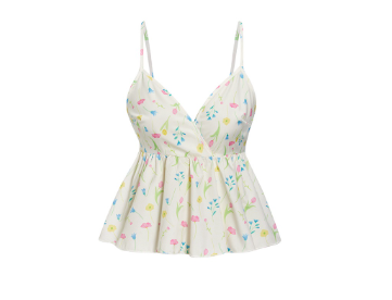 Lovito Women Ruffle Hem Tank Top L56Ed003 White