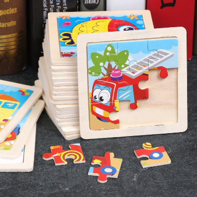 Mini Size Kids Wooden  Jigsaw Puzzle Early Education Toys Randomly Given