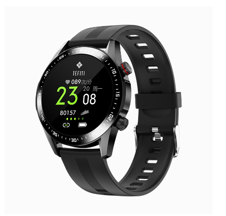 FILIEKEU Smart Watch Men Huawei Same Model Bluetooth Call Waterproof Sports Fitness Tracker Fashion Steel Strap Smartwatch SILICONE BLACK