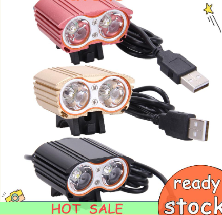 8000LM USB 2X XM-L T6 LED Headlamp Cycling Light Headlight Bike Light Bicycle Light Head Front