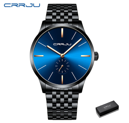 CRRJU men's watch casual fashion simple design quartz movement business style sports waterproof 2166 M02