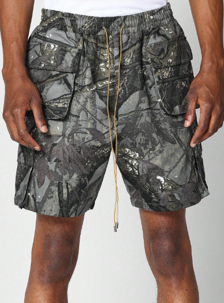 SUMWON Cargo Short With All Over Camo Print