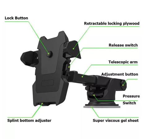 Car Phone Holder Hands free Cell Phone Mount for Car Dashboard Windshield with Strong Suction