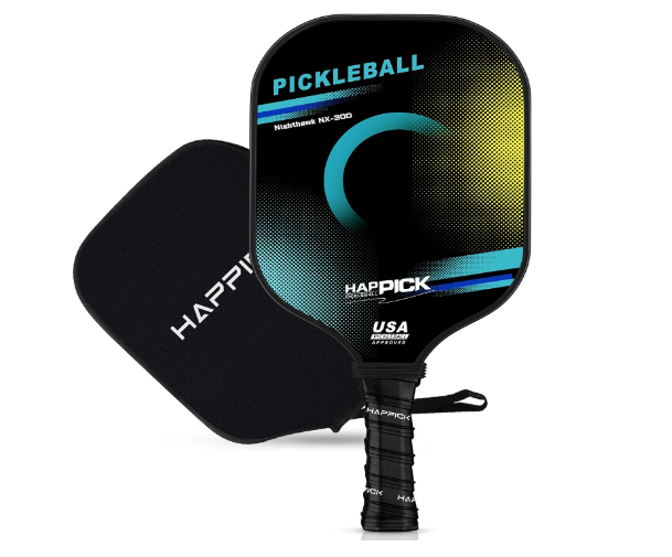 Pickleball Paddles – T300 Carbon Fiber Surface Paddle Set of 1 Racket – USAPA Approved, Lightweight, Ergonomic Grip by HAPPICK Outdoor Pickleball Paddle for All Level Players.