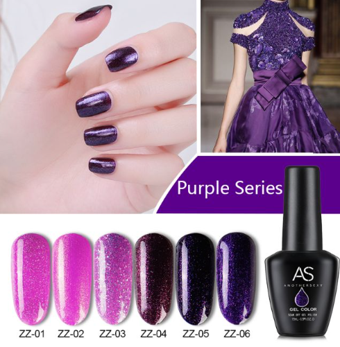AS AnotherSexy Gel Polish PURPLE GLITTER SERIES 15ML