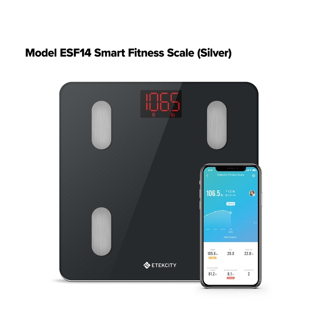 Etekcity Smart Fitness Scale - ESF14 (Silver)