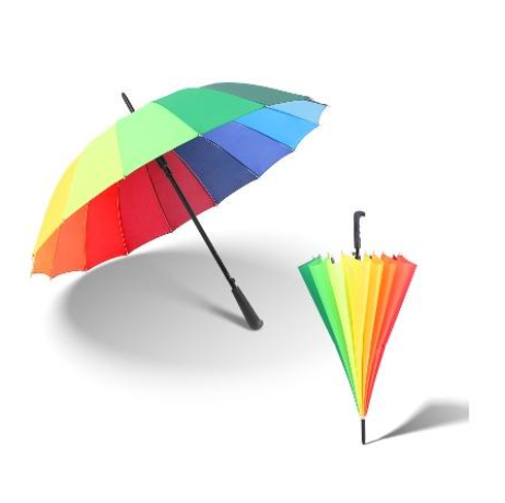 Rainbow Umbrella 16 Bone Automatic Long Handle
