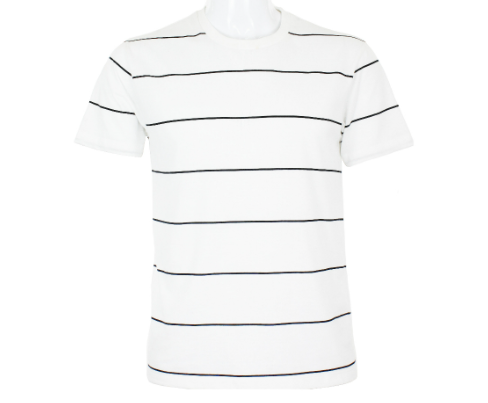 Cubic Men Round Neck Tees T-shirt Stripes Shirt Top Top for Men