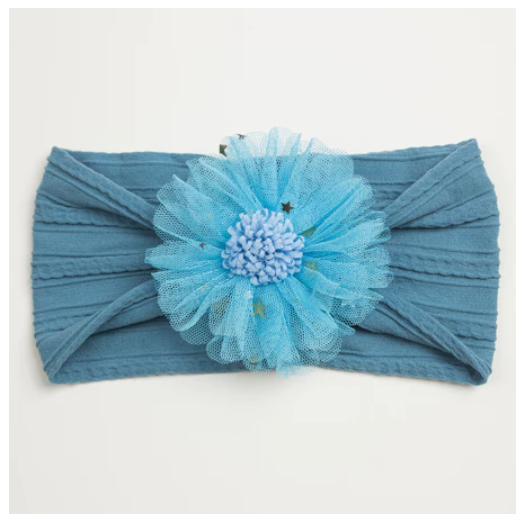 1Pcs Baby Candy Color Flower Seamless Wide Headscarf Baby Nylon Headband Cute Princess Accessories Soft Comfortable HS1