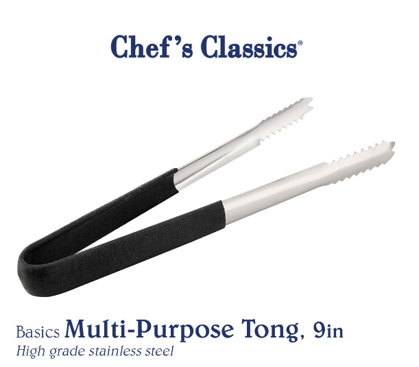 Chef's Classics Basics Stainless Steel Multi-Purpose Tong, 9in