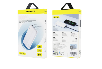 Awei P53K 10,000mAh 2.1A Fast Charging Powerbank Dual Input and Output LED Display Power Bank