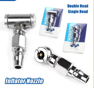 Tire Inflator Double-head Inflator Nozzle Tire Pump Nozzle For Truck Car Motorcycles Dual Purpose Inflator Rod Quick Inflation