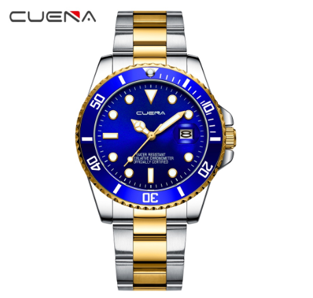 CUENA Men's Watch Original Brand Luminous Fashion Business Stainless Steel Waterproof 6004 004