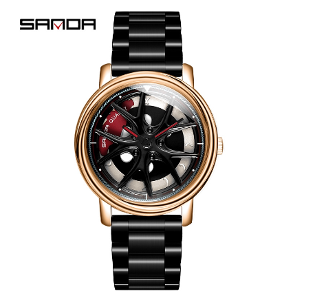 SANDA Original watches for men Analog Quartz Watch sports watch Stainless steel strap 1025 9