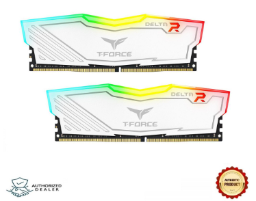 Teamgroup T-Force Delta RGB 16GB (2x8GB) SDRAM DDR4 3600MHz Desktop RAM - White TF4D416G3600HC18JDC0