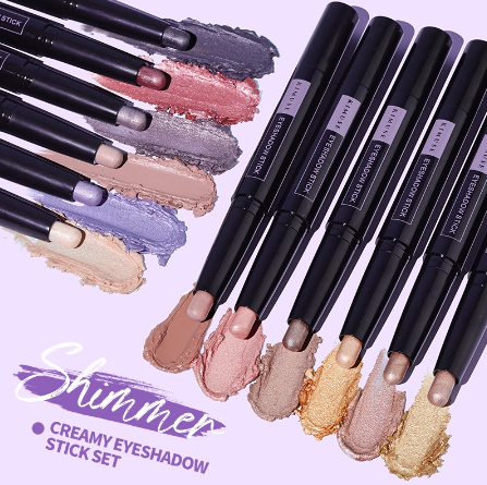 Kimuse 6 Colors/Set Matte Shimmer Dual Head Eyeshadow Stick Set Long Wearing