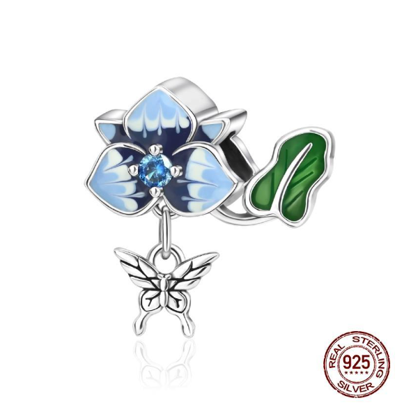 Authentic 925 Sterling Silver Blue Crystal Enamel Heart Charm Fit Women Bracelet Friend Surprise Birthday Jewelry Beads Gift 0012