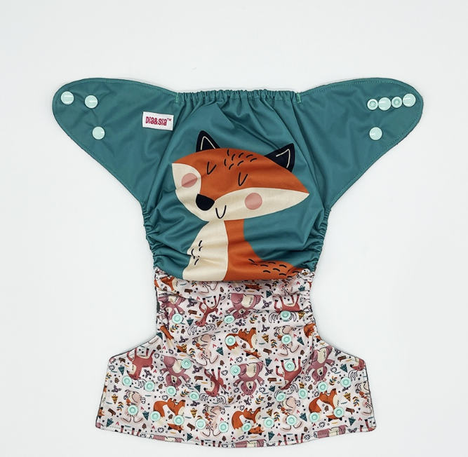 Bamboo Charcoal Cloth Diaper with Bamboo Charcoal Inserts and Double Leg Gusset D8