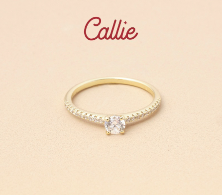 Callie 14k Gold Plated Denise Solitaire Ring Shop Callie