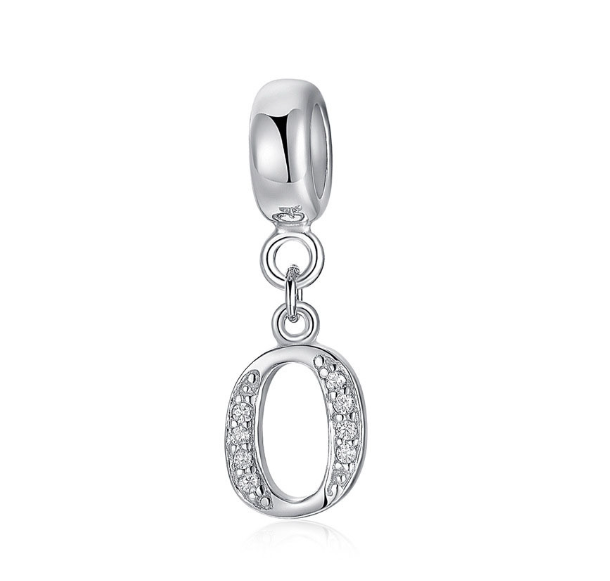 Pandora Letter Charm 925 Silver 26 Letters Diamond Charms Bracelet Pendant O