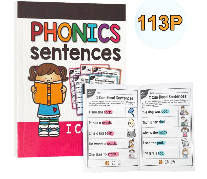 113p  Can Read Phonics Sentence Training Practice Books Educational English Workbooks Exercise Book