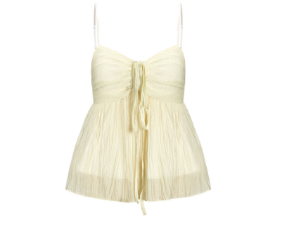 Lovito Cute Plain Lace Up Off Shoulder Sleeveless Top for Women L51ED071 Apricot