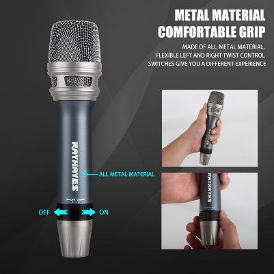 Wired Microphone for Videoke All Metal Handheld Dynamic Wired Microphone 6.5MM Bluetooth Speakers