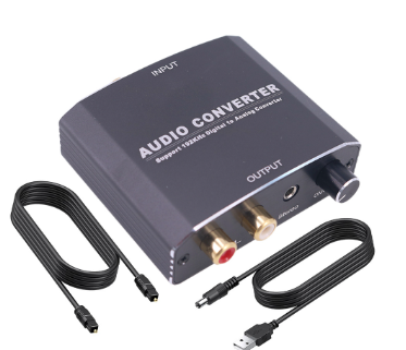 Digital to Analog Optical Converter Coaxialto 5.1 Channel Audio Decoder Digital Coaxial and Optical Toslink to Analog3.5mm