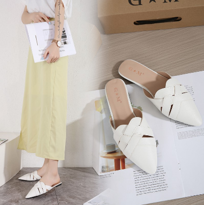 JM Korean Fashion Design Loafer Women Sandals Flat for Ladies