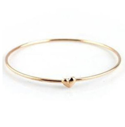 Golden Love Heart Bangle Bracelet