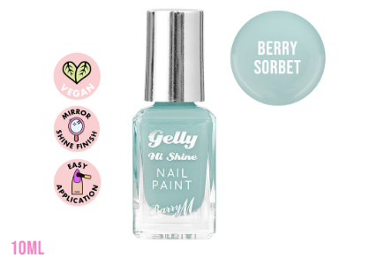 Barry M Gelly Hi Shine Nail Paint Berry Sorbet Gel Nail Polish
