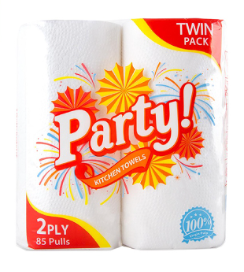 Party Kitchen Towel 2 Ply 85 Pulls 4 Rolls