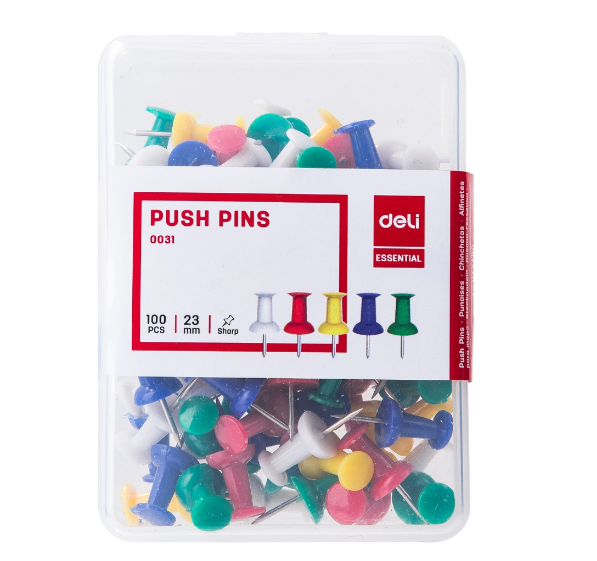 Deli E0031 Colored Push Pins (1BOX) [75250031]