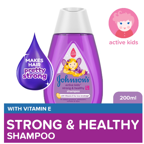 Johnson's Active Kids Strong & Healthy Baby Shampoo 200ml - Shampoo for Kids, For Kids Bath