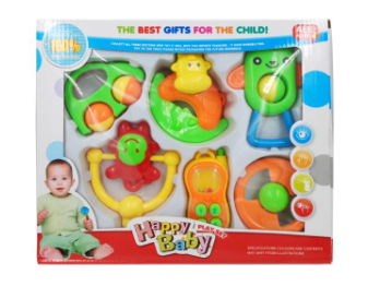 6 pcs Shake Baby Hand Development Rattle Toys for Newborn Infant Gift for 3-12 Months Boys Girls