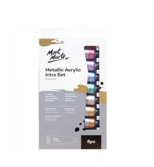 Mont Marte Acrylic Color Set Ppmt8181 Metallic 8Pc X 18ML
