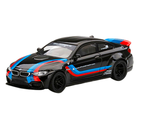 Mini GT LB WORKS BMW M4 Black w/ M Stripe MiJo Exclusive 1:64 Die-cast