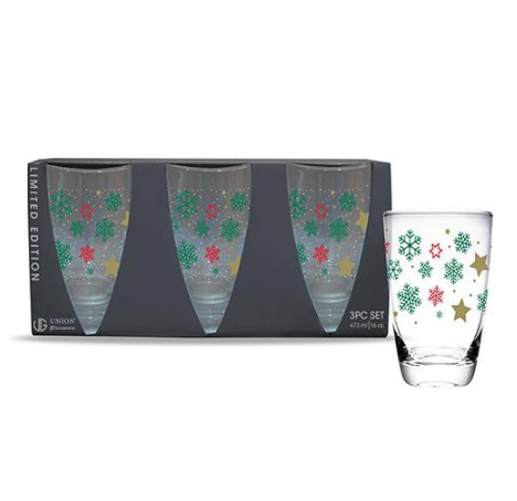 UNION GLASS Printed Glass Limited Edition Design 445ml | 13oz [Set of 3]