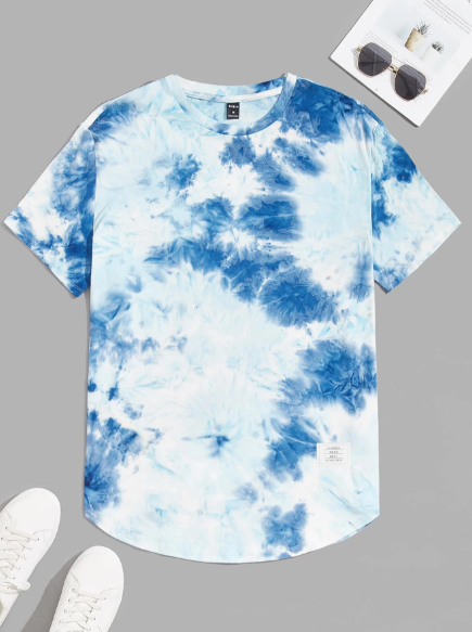 Manfinity EMRG Men T-Shirts Fit Crew Neck Drop Shoulder Short Sleeve Graphic Tee Street Summer Polyester Tie Dye